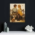 thumbnail image 4 of Awypu Norman Rockwell Boy And Girl Gazing at The Moon Artworks Canvas Poster Room Aesthetic Wall Art Prints Home Modern Decor Gifts Framed, 4 of 4