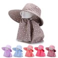 thumbnail image 2 of Women Sun Hat, Fashion Floral Pattern Skin friendly Breathable Cotton Wide Brim Face Neck Cover Sun Protection Visor Bucket Hat, 2 of 7