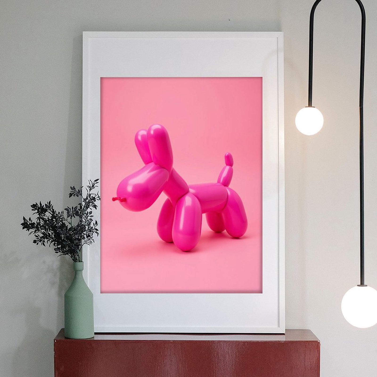 Diamond Art Kit for Adults, Bright Pink Balloon Animal Dog Diamond Painting for Adults Beginners, 5D DIY Diamond Art Painting Kits, Colorful Diamond Painting Craft for Home Decor 12x16