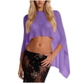 thumbnail image 3 of Feancey Sheer Poncho Tops for Women Crochet See Through Beach Coverups Summer Sun Protection Asymmetrical Shawl Hot Pink Free Size, 3 of 6