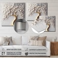 thumbnail image 4 of Designart "Garden of White Orchids on Branches (Fifth Variation) III" Tree Floral Metal Art Living Room, 4 of 5