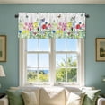 thumbnail image 5 of CoreLiving Wisteria Watercolor Print Window Valance Light Filtering Short Curtain Panel for Kitchen Bathroom Laundry Room Floral Home Decor, 5 of 6