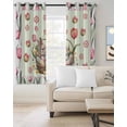 thumbnail image 2 of Happy Easter Kitchen Curtains Spring Bunny Easter Eggs Pink Tulips Cafe Short Curtains for Bathroom Blackout Window Curtain Grommet Small Window Treatment Drapes for Bedroom Living Room 42"x45"x2, 2 of 9