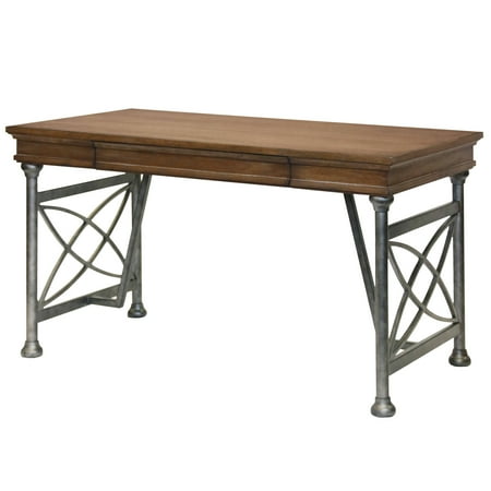 Denver Writing Desk Chestnut Finish Pewter Metal Leg Denver Writing Desk Chestnut Finish Pewter Metal Leg