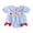 Blue, variant on BemeyourBBs Newborn Baby Girl Back to School Outfit Pre Kindergarten Outfit Plaid Bubble Romper Cute Infant Baby Girl Summer Clothes Letter Book Apple Pencil Embroidery Doll Collar Bodysuit Jumpsuit