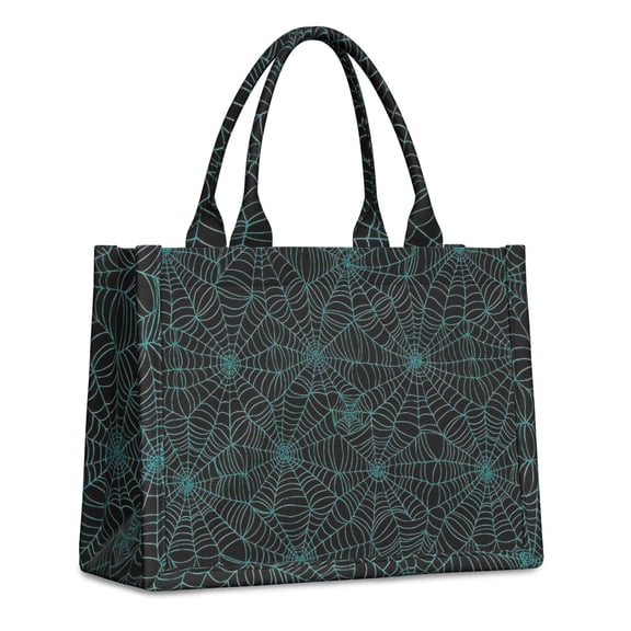 Large Capacity Tote Bag,Halloween Spider Web Pattern Handbag Fashion Luxury Tote Bag,15.7"x13"x 5.1" Inches,Laptop Compatible