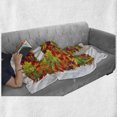 thumbnail image 6 of Letter R Soft Flannel Fleece Blanket, Floral R Made with Maple Leaves Bouquet Essence Autumn Inspirations Initials Theme, Cozy Plush for Indoor and Outdoor Use, 60" x 80", Multicolor, by Ambesonne, 6 of 6