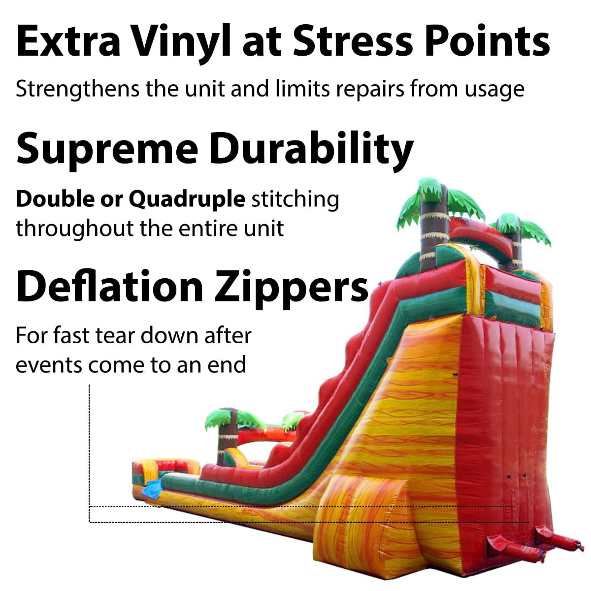 TentandTable Commercial Inflatable Water Slide, Fire Marble Tropical with Blower, 22 ft
