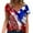 Red womens tops summer, variant on USSUMA Womens Summer Tops July 4th T-Shirts for Women Trendy American Star Stripe Print Patriotic Blouses Tops Dressy Short Sleeve V Neck Tunic Plus Size Shirts for Women
