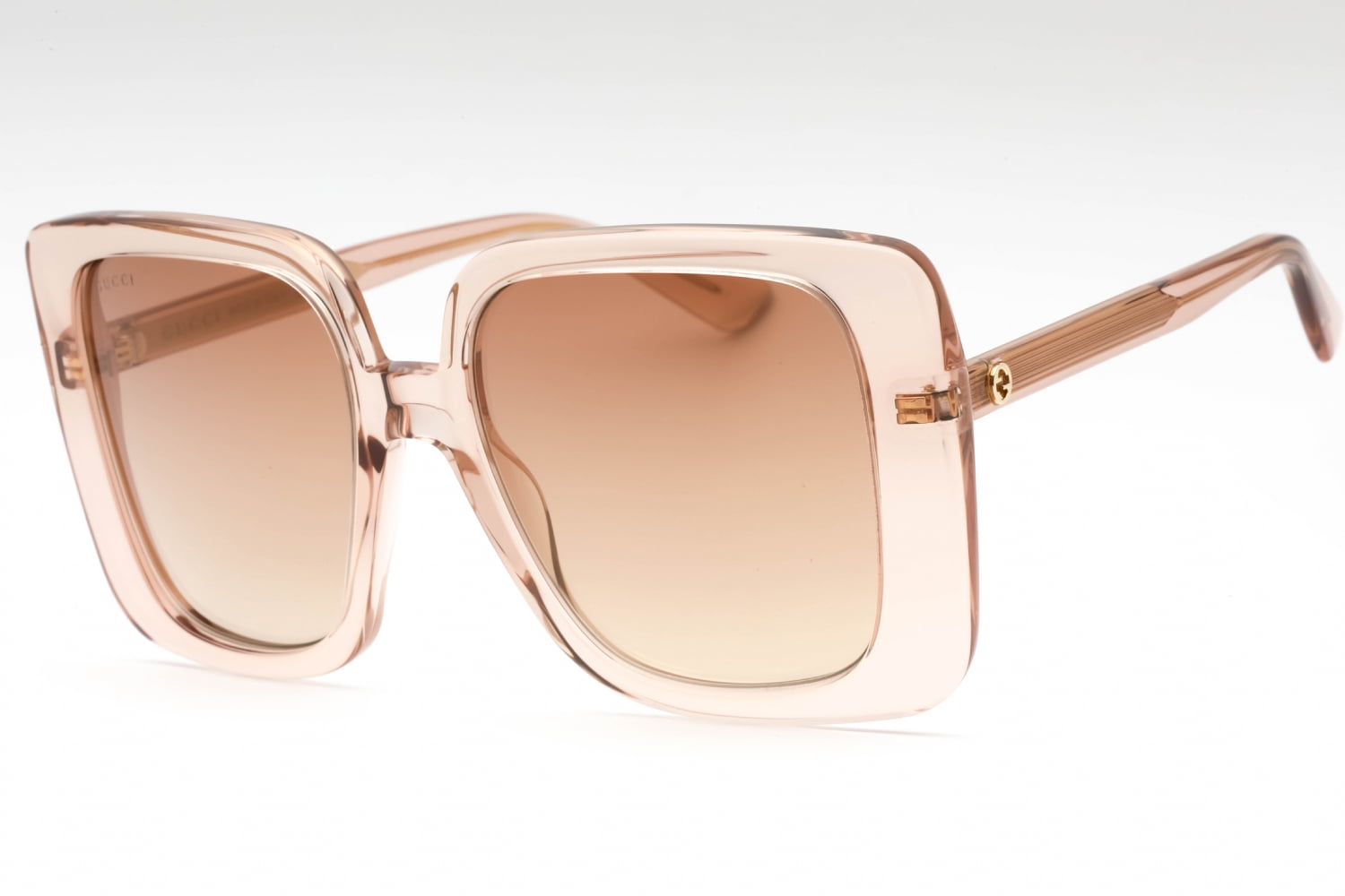 Gucci GG1314S-005 Chic Oversized Square Sunglasses with Gradient Gold Mirror Len for Womens