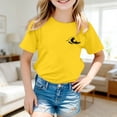 thumbnail image 2 of ZXLBBD Playful Girls Graphic Tees Lightweight Short Sleeve T Shirts for Kids Stylish Outdoor Blouse Top Versatile Casual School Wear, 2 of 5
