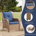 thumbnail image 5 of Gymojoy 2-Piece Patio Furniture Chair,Outdoor PE Wicker Lounge Chair with Cushion,Navy, 5 of 5