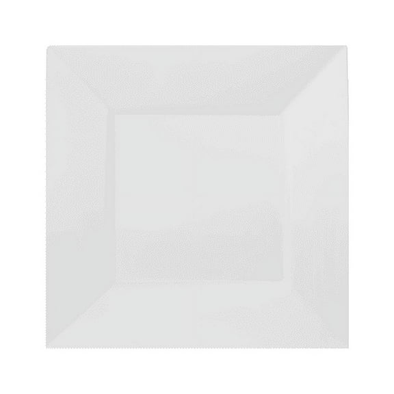 Exquisite 6.5" White 40 Pack Disposable Square Dessert Plastic Plates Wedding & Party Dinnerware