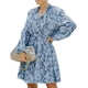 thumbnail image 1 of Vestido corto de manga larga para mujer con botones y estampado floral vestidos de otoño Ormromra, 1 of 7