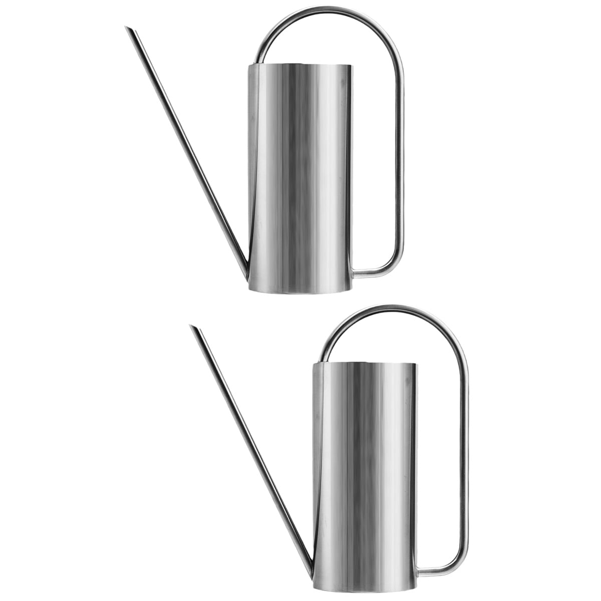 OUNONA 2pcs Stainless Steel Long Spout Bonsai Watering Pot  Metal Watering Can Gardening Tool