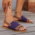 thumbnail image 6 of Summer New Plus-size One-line Buckle Matching Color To Wear Beach Sandals Sandals for Women 2025 Purple 43, 6 of 8