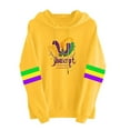thumbnail image 4 of Byworldtasic Mardi Gras Outfit for Women Embroidery Hooded Sweatshirt Party Carnival Long Sleeve Tees Tops, 4 of 5