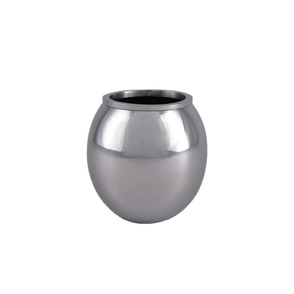 Serene Spaces Living Alerra Stainless Steel Vase, 4.5" Diameter & 4.5" Tall