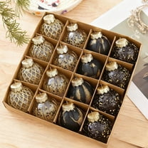 JGJJUGN 16 Christmas Balls, Champagne Black and Gold Ornaments, Holiday Tree Decorations, Festive Party Decor, Plastic Hanging Baubles, Elegant Seasonal Home Accents, Colorful Xmas Ornaments