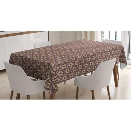 

Geometric Tablecloth Modern Ornament Mosaic Pattern with Abstract Floral Mandala Inspired Figures Rectangular Table Cover for Dining Room Kitchen 52 X 70 Inches Multicolor by Ambesonne