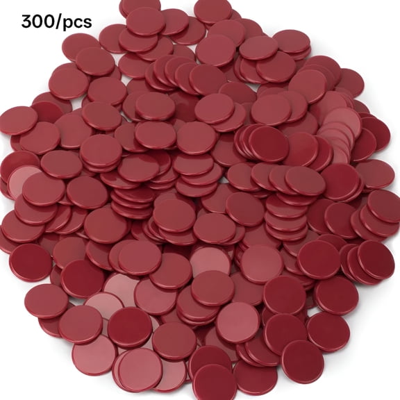 BESTSKY Solid Red Bingo Chips,Pack of 300