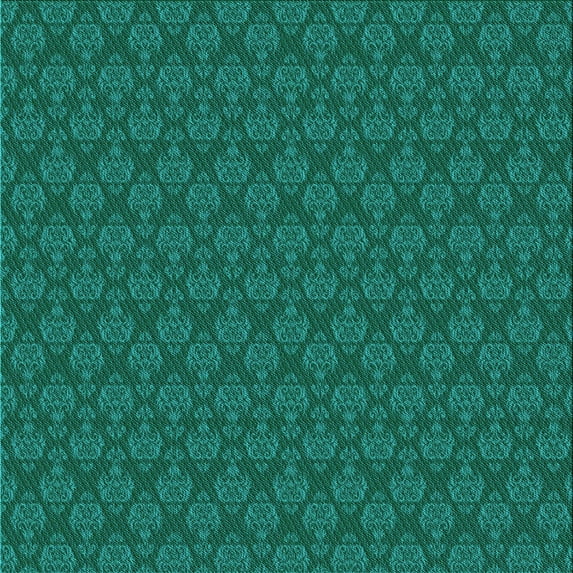 Ahgly Company Machine Washable Indoor Square Transitional Medium Teal Green Area Rugs, 5' Square