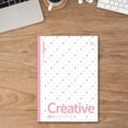 thumbnail image 5 of 10.04in Pastel Pink Polka Dot Cover Lined Notebook, Ink-Proof Thick Inner Paper Stitch Bound Journal, Compact Flat Notepad For Household Budget Tracking & Project Log Arrangement, 5 of 7