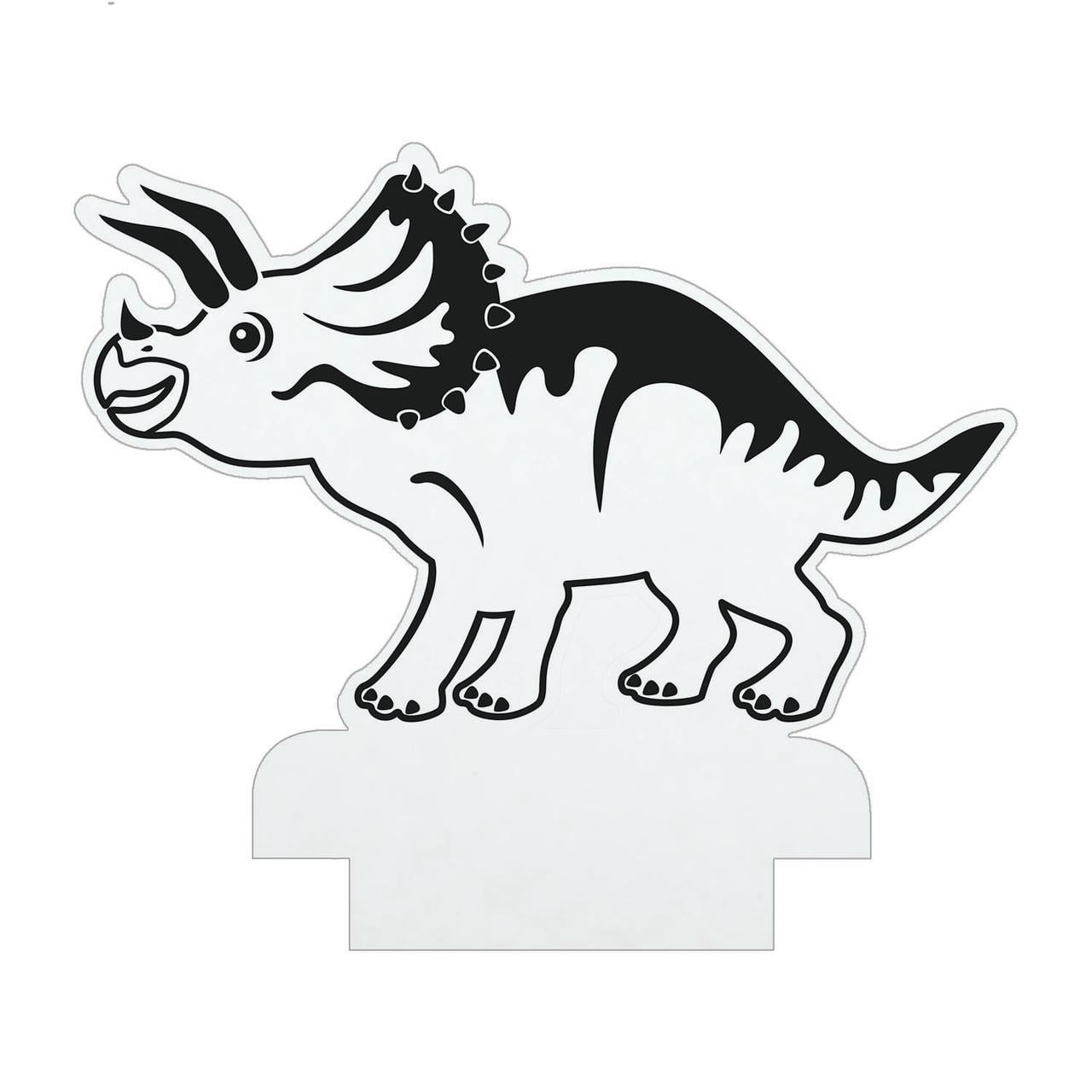 Personalized Planet Triceratops Multicolor LED Night Light with Custom Name Laser Engraved on Acrylic Design Insert