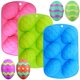 thumbnail image 2 of Juego de 3 moldes de silicona con forma de huevos de Pascua, 6 cavidades para hacer dulces, tartas, caramelos blandos y adornos para tartas. oso de fresa Electrónica, 2 of 5