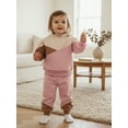 thumbnail image 6 of Loicainy Toddler Baby Fall Spring Hooded Outfit 6 12 18 24 Months 2T 3T 4T Casual Contrast Color Long Sleeve Hoodie and Pants 2 Pcs Clothes Set, 6 of 9