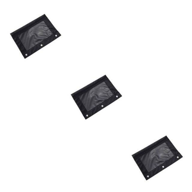 Decodeary Durable Pouch For Organizing Documents In Office Portable Zippered Pouch Black 3Set