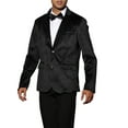 thumbnail image 4 of INSPIRE CHIC Formal Suede Blazers for Men's Slim Fit Solid Two Button Suit Sports Coats Black M, 4 of 5