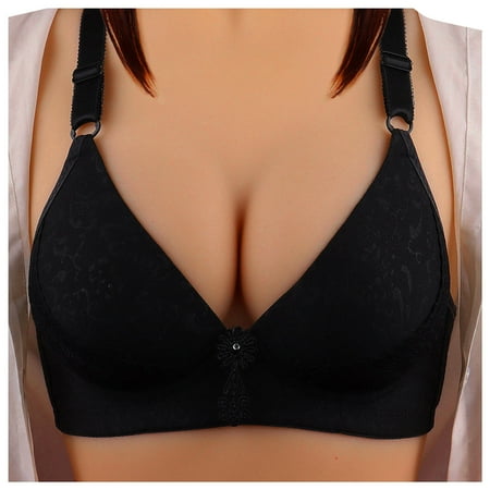

Strapless Bras For Women Comfortable Breathable Without Steel Ring Small Chest Underwear Black Sports Bra 85B