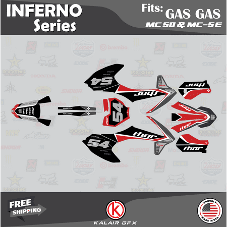 Kalair GFX Graphics Kit for Gasgas MC50 MC-E5 MC-E3 (2021-2023) Inferno Series Kalair GFX Graphics Kit for Gasgas MC50 MC-E5 MC-E3 (2021-2023) Inferno Series