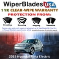 thumbnail image 2 of 2019 Hyundai Kona Electric Beam Wiper Blades Wipers w/1yr Warranty (Set of 3) w/Rear Wiper (WiperBladesUSA), 2 of 5