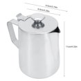 thumbnail image 2 of Taza de acero inoxidable de 600 ml para espumar leche y café con tapa para uso en cafeterías con arte latte, 2 of 8