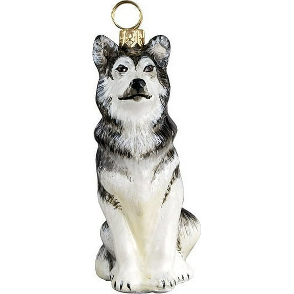 Alaskan Malamute Dog Polish Blown Glass Christmas Ornament Decoration Poland