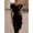 black, variant on 2026 Elegant Cowl Neck Sheath Dress for Women, Short Sleeve Ruched Waist Midi Pencil Dress, Formal Cocktail & Office Wear