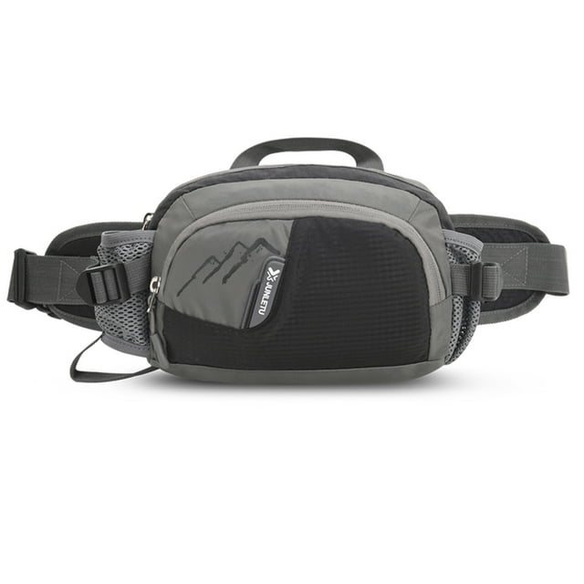 Bsvklp Riñonera Deportiva Con Portabotellas Ciclismo Correr Fanny Bum Belt Pack (Negro)