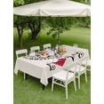 thumbnail image 3 of Outdoor Tablecloth with Umbrella Hole and Zipper, Romance Love Rectangle Table Cloth 60x120 Inch Waterproof Tablecloth, Heart Dog Paw Prints Roses Beige Picnic Table Cover for Patio Camping, 3 of 7