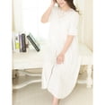 thumbnail image 3 of Defitshape Women's Cotton Summer Nightgown Soft Comfy Short Sleeve Vintage Victorian Sleep Dress White Medium, 3 of 4