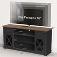 thumbnail image 6 of LEGAHOME TV Stand for 70 Inch TV, Modern Farmhouse TV Stand with Barn Door, 2 Drawers and 2 Storage Cabinets, Wooden Television Media Console, Black, 6 of 9