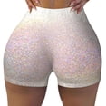thumbnail image 2 of Lsque Glitter Light Pearl Pattern High Waisted Biker Shorts for Women-Tummy Control Fitness Athletic Workout Running Yoga Gym Shorts,Moisture-Wicking-, 2 of 9