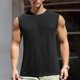thumbnail image 2 of Camiseta interior de manga corta de seda helada para hombre - Malla cuadriculada, transpirable, poliéster - Ajuste musculoso, M-XXXXXXL, largo 65-79 cm, 2 of 4