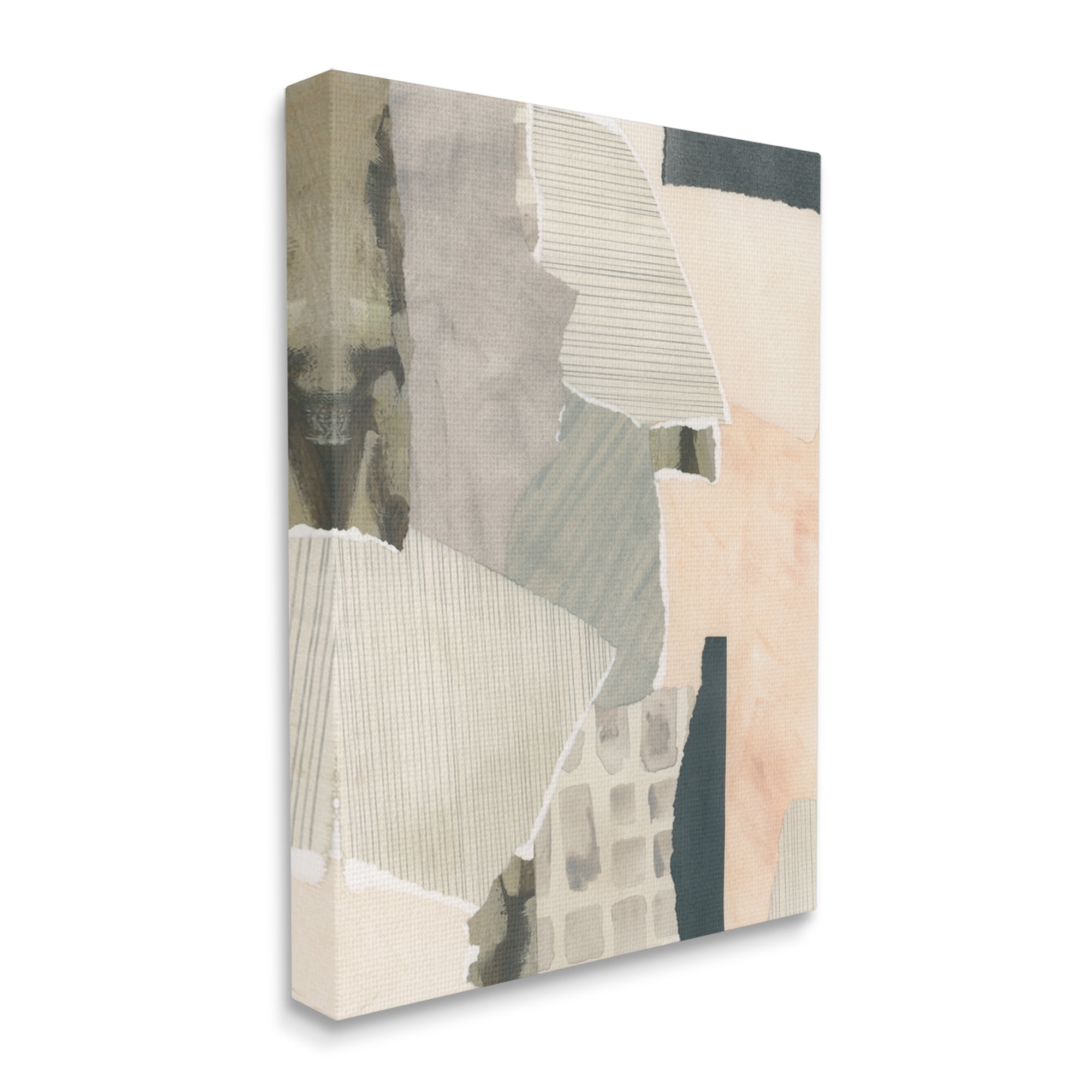 Stupell Industries Soft Patterned Collage Abstract Painting Gallery Wrapped Canvas Art Print Wall Art, 24 x 30