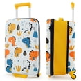 thumbnail image 2 of Spaco 20 Inch Kids Rolling Luggage Foldable Hardshell Carry-on Suitcase on Wheels-Yellow, Kids Suitcase, Riding Suitcase for Kids, 2 of 9