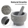 Luvan 6 inch Granite Mortar and Pestle Set,2 Cup Molcajete Bowl and