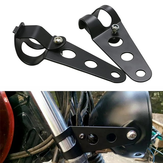 Soportes de montaje universales para faros delanteros de motocicleta LIUXGMXG Metal 33mm-43mm Negro