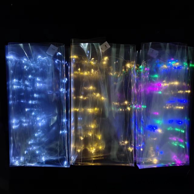 Embalaje de regalo de joyería con flores de papel luminosas creativas, materiales duraderos, papel de embalaje con cadena de luz cálida pequeña, papel de vidrio
