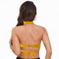 thumbnail image 5 of HCNTES Women's Halter Bikini Top Only without Underwire Swimsuit Top Adjustable Straps Removable Bra Bathing Suit Tops Orange,L, 5 of 9